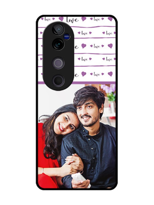 Custom Vivo V40 5G Custom Metal Phone CaseCouples Heart Design