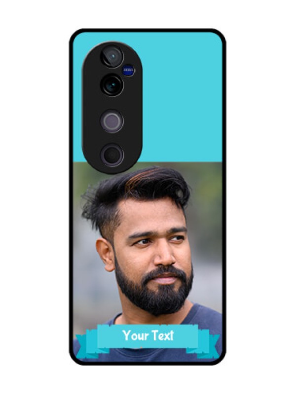 Custom Vivo V40 5G Custom Metal Phone CaseBlue Color Design