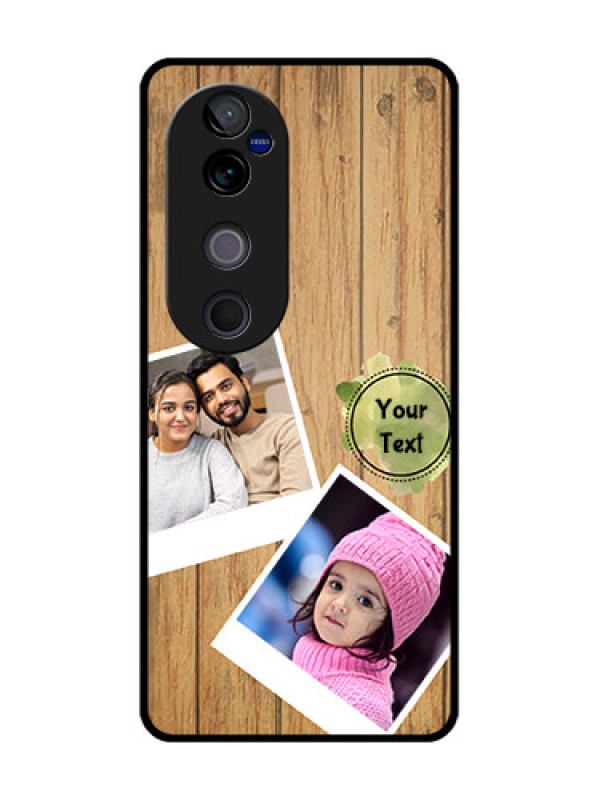 Custom Vivo V40 5G Custom Metal Phone CaseWooden Texture Design