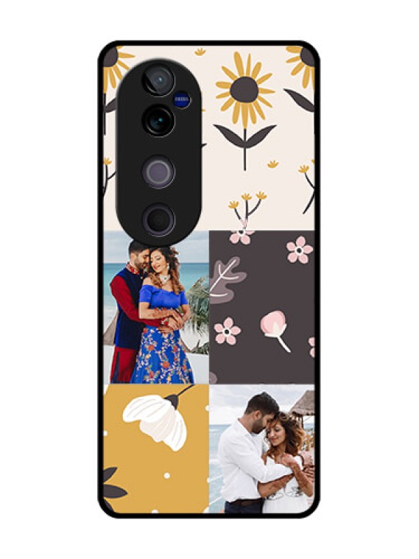 Custom Vivo V40 5G Custom Metal Phone Case3 Images With Floral Design