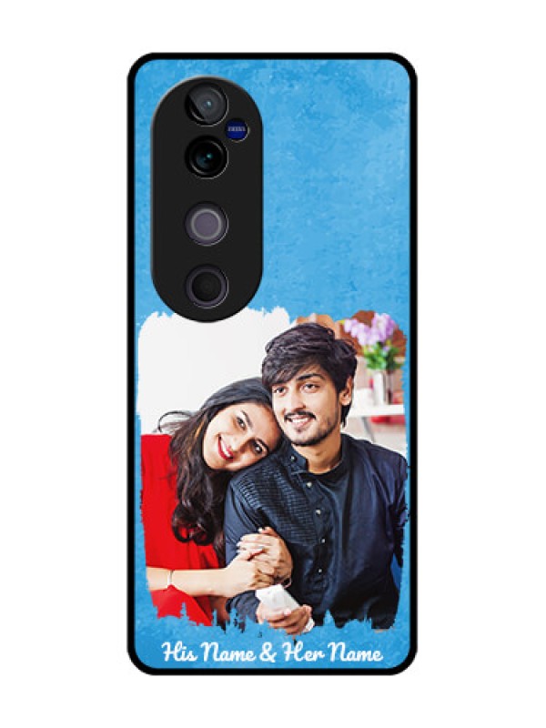 Custom Vivo V40 5G Custom Metal Phone CaseBlue Color Vintage Design