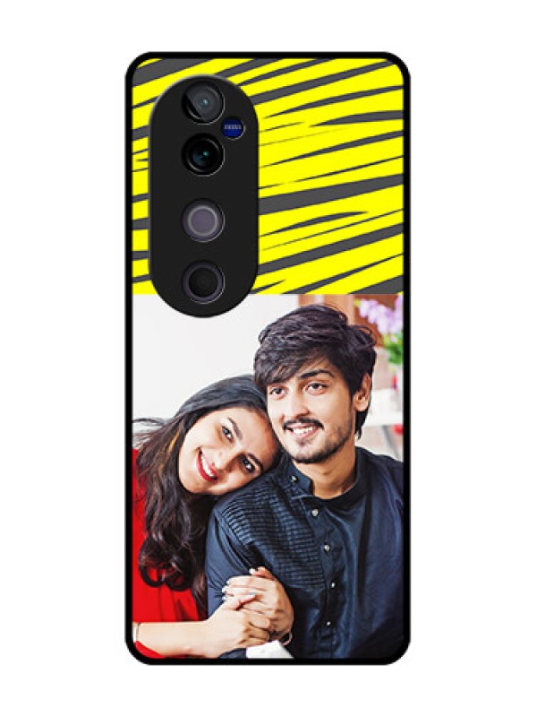 Custom Vivo V40 5G Custom Metal Phone CaseYellow Abstract Design