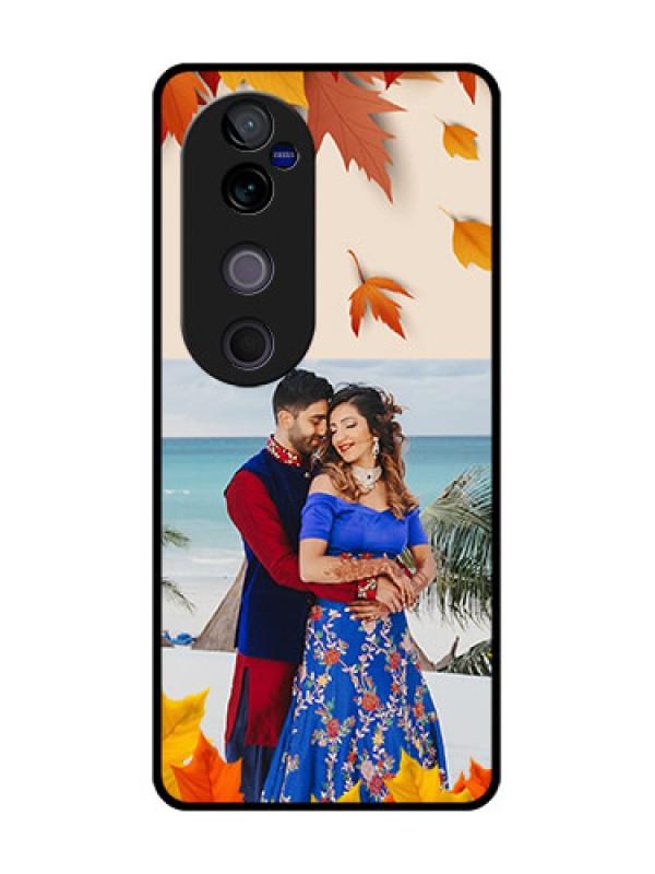 Custom Vivo V40 5G Custom Metal Phone CaseAutumn Maple Leaves Design