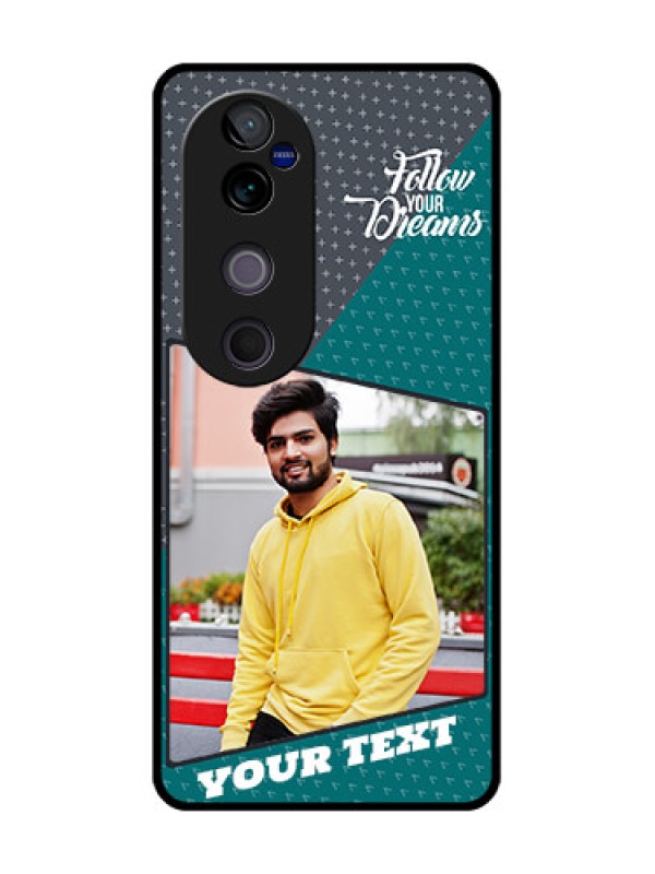 Custom Vivo V40 5G Custom Metal Phone CaseBackground Pattern Design With Quote