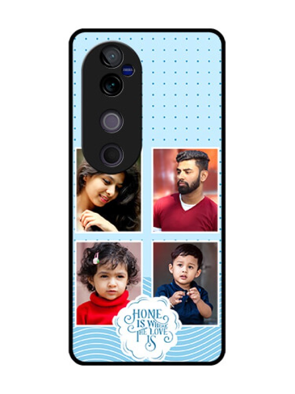 Custom Vivo V40 5G Custom Metal Phone CaseCute Love Quote With 4 Pic Upload Design