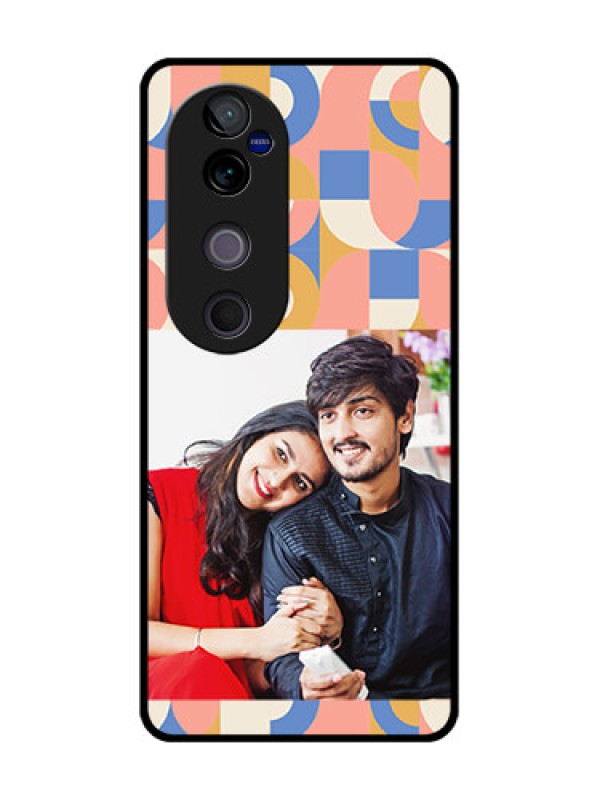 Custom Vivo V40 5G Custom Metal Phone CaseSemi - Circle Maze Pattern Design