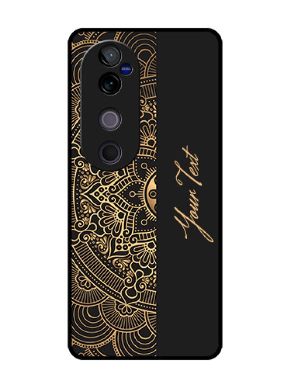 Custom Vivo V40 5G Custom Metal Phone CaseMandala Art With Custom Text Design