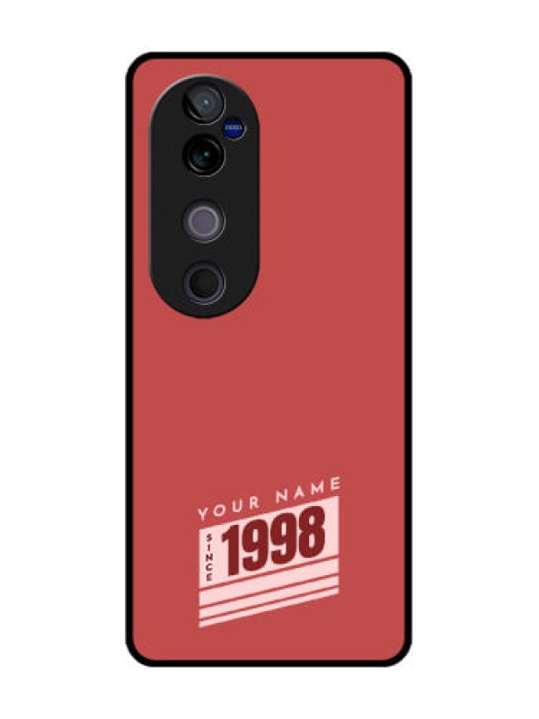 Custom Vivo V40 5G Custom Metal Phone CaseRed Custom Year Of Birth Design