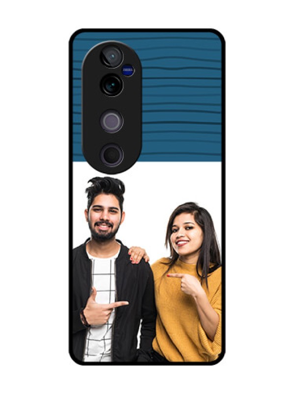 Custom Vivo V40 Pro 5G Custom Metal Phone CaseBlue Pattern Cover Design