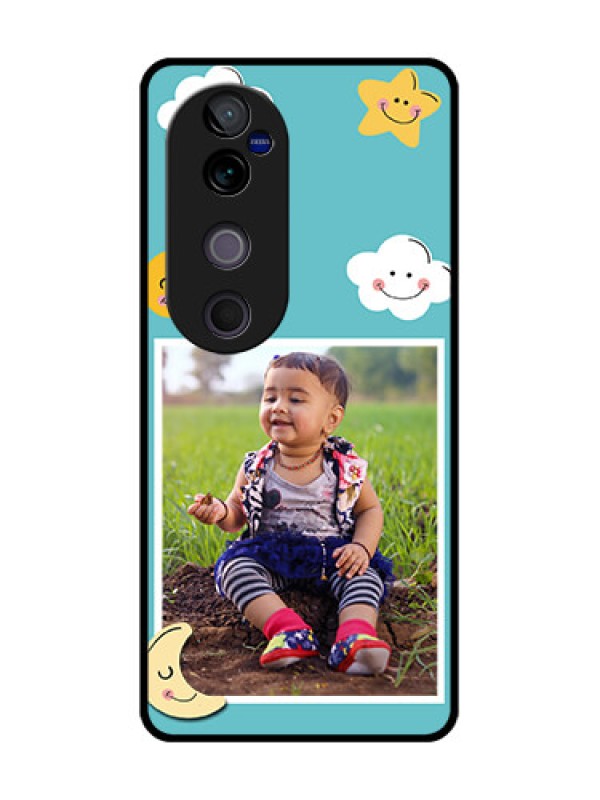 Custom Vivo V40 Pro 5G Custom Metal Phone CaseSmiley Kids Stars Design
