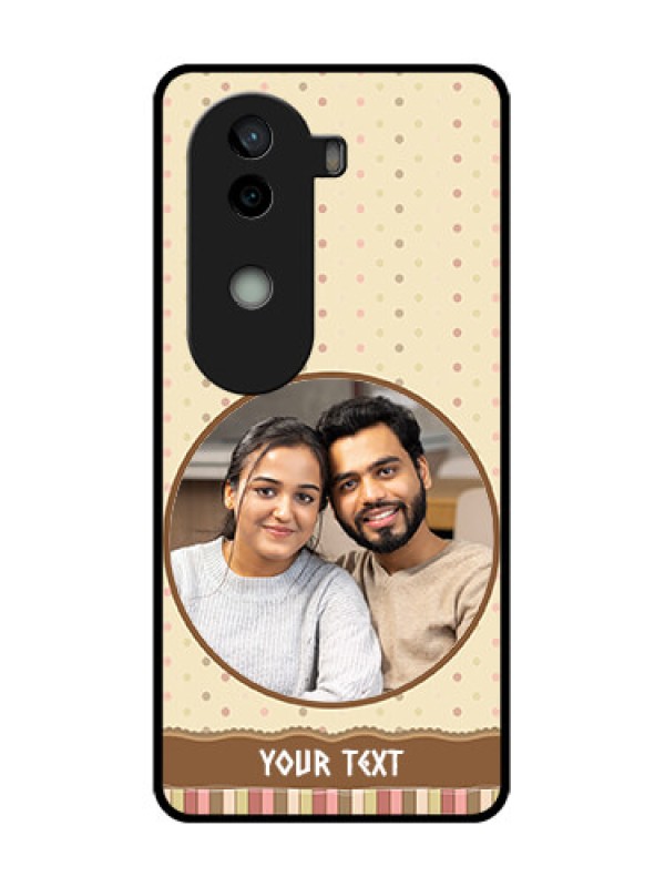 Custom Vivo V40e 5G Custom Metal Phone CaseBrown Dotted Mobile Case Design