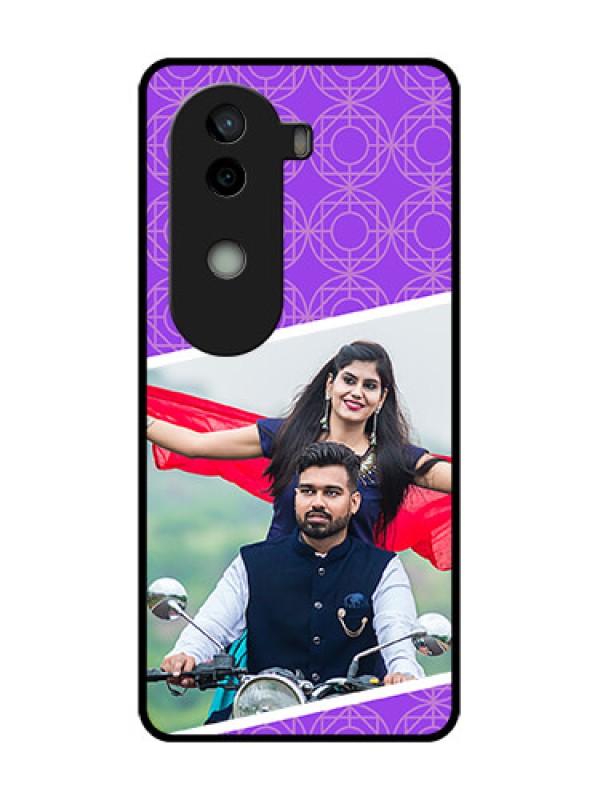 Custom Vivo V40e 5G Custom Metal Phone CaseViolet Color Pattern Design