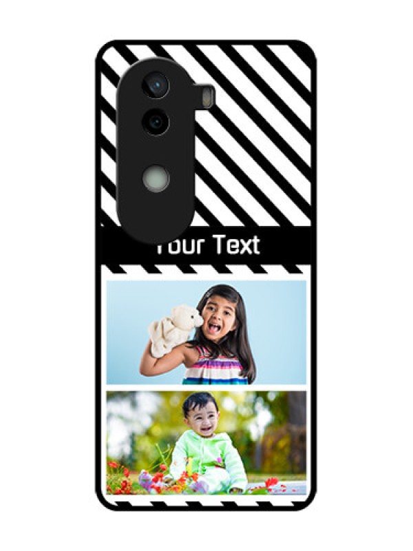 Custom Vivo V40e 5G Custom Metal Phone CaseBlack And White Stripes Design