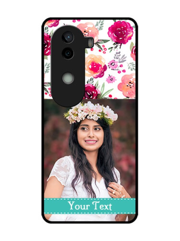 Custom Vivo V40e 5G Custom Metal Phone CaseWater Colors Floral Design