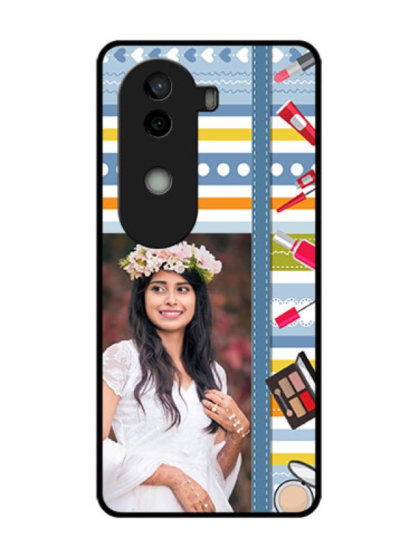 Custom Vivo V40e 5G Custom Metal Phone CaseMakeup Icons Design