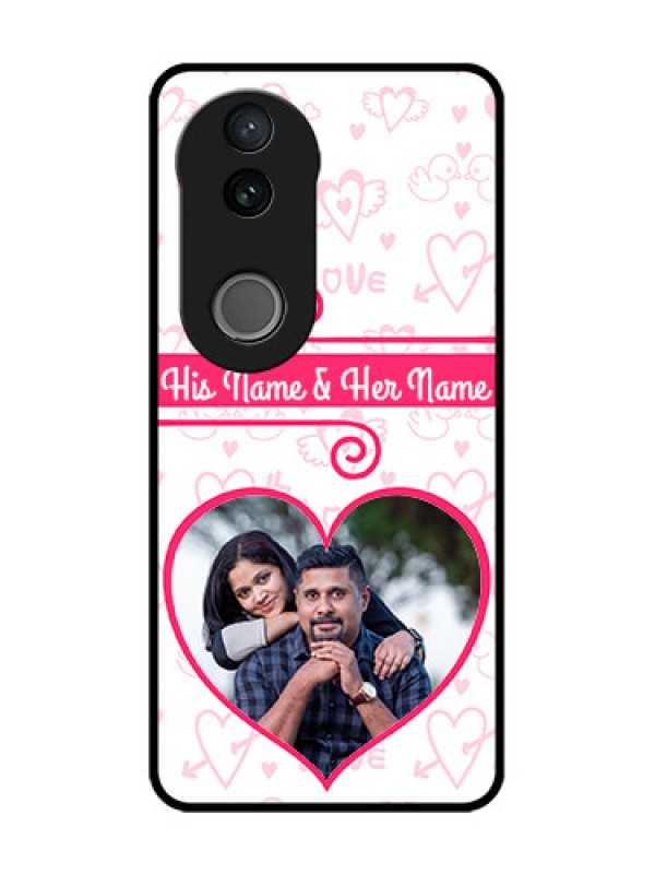 Custom Vivo V50 5G Custom Metal Phone Case - Heart Shape Love Design