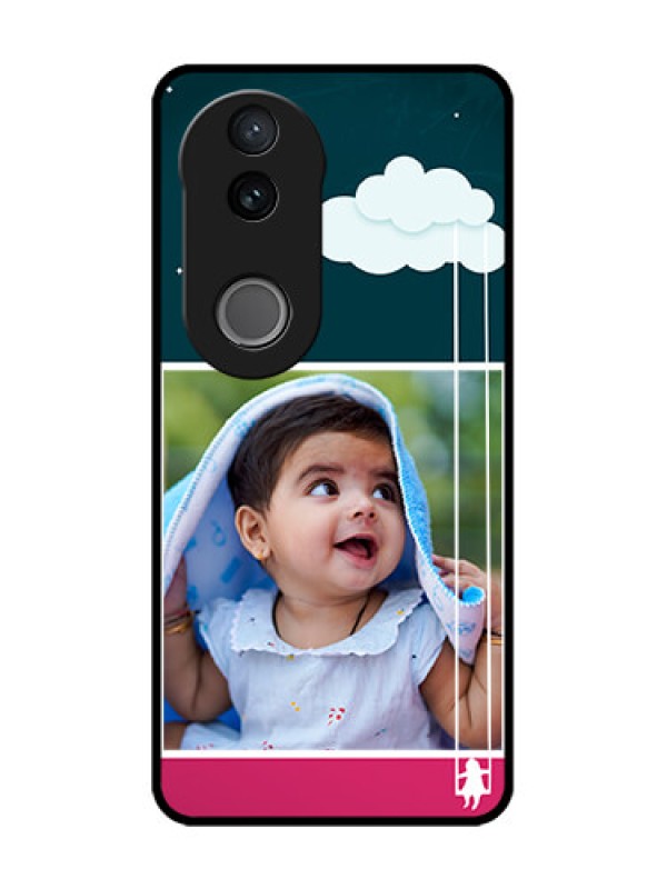 Custom Vivo V50 5G Custom Metal Phone Case - Cute Girl With Cloud Design