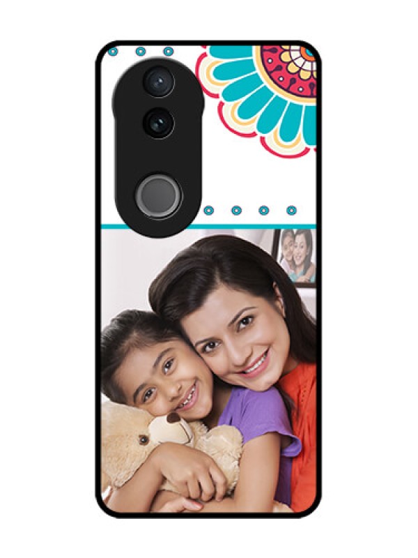 Custom Vivo V50 5G Custom Metal Phone Case - Flower Design