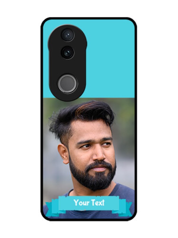 Custom Vivo V50 5G Custom Metal Phone Case - Blue Color Design