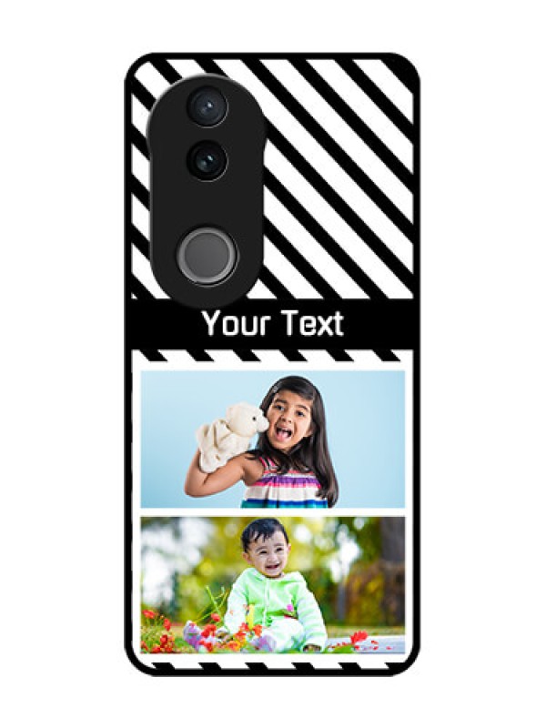 Custom Vivo V50 5G Custom Metal Phone Case - Black And White Stripes Design