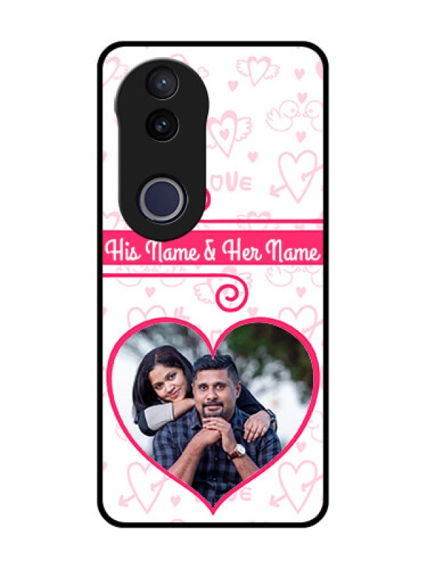 Custom Vivo V50e 5G Custom Metal Phone Case - Heart Shape Love Design