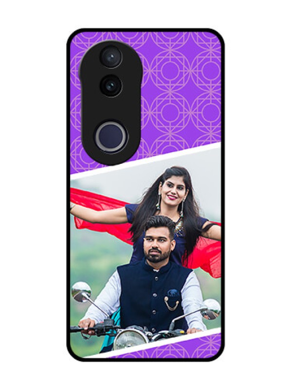 Custom Vivo V50e 5G Custom Metal Phone Case - Violet Color Pattern Design