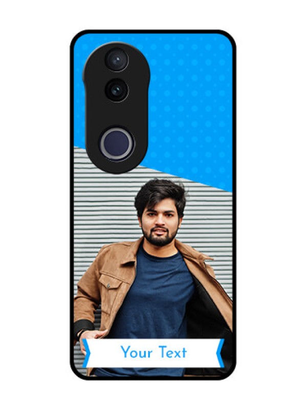 Custom Vivo V50e 5G Custom Metal Phone Case - Simple Blue Color Design