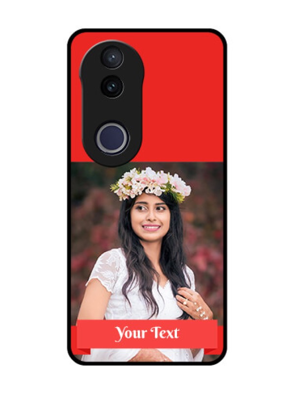 Custom Vivo V50e 5G Custom Metal Phone Case - Simple Red Color Design