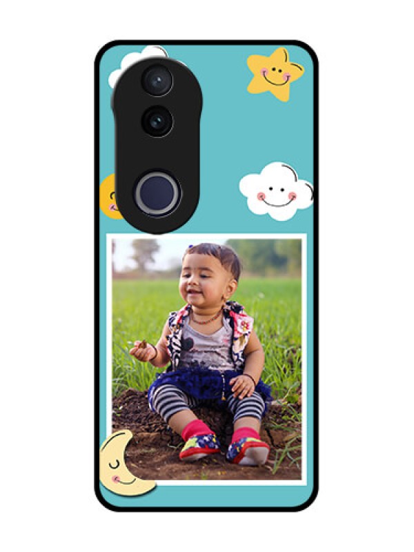 Custom Vivo V50e 5G Custom Metal Phone Case - Smiley Kids Stars Design