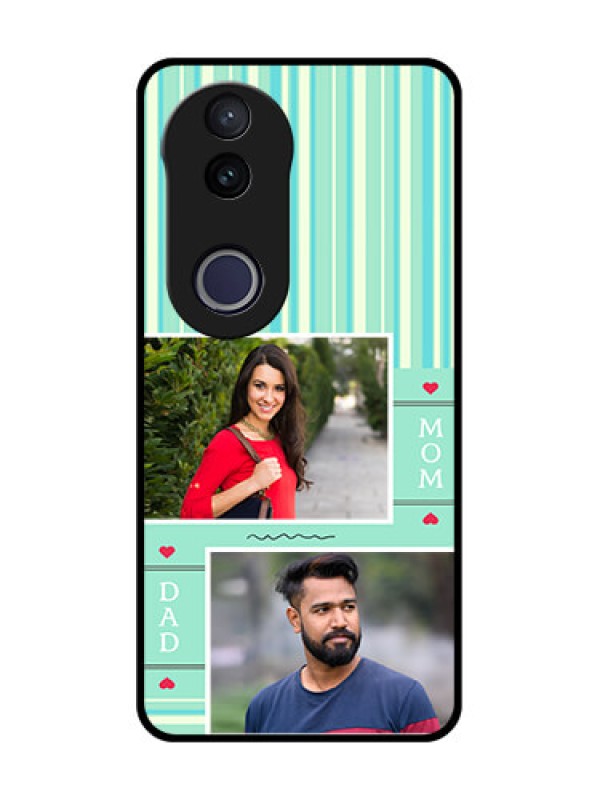 Custom Vivo V50e 5G Custom Metal Phone Case - Mom and Dad Pic Design