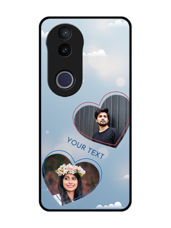 Custom Vivo V50e 5G Custom Metal Phone Case - Blue Color Couple Design