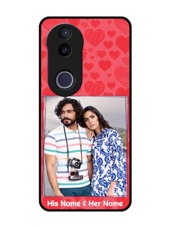 Custom Vivo V50e 5G Custom Metal Phone Case - With Red Heart Symbols Design