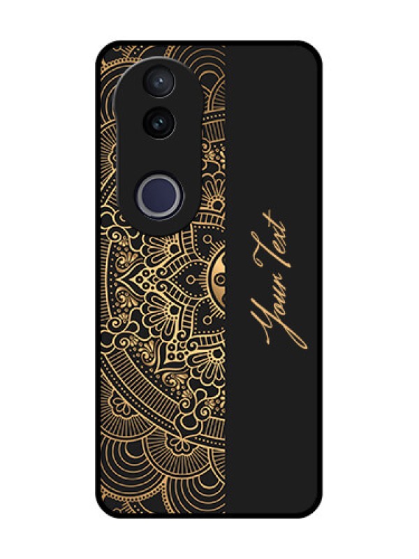 Custom Vivo V50e 5G Custom Metal Phone Case - Mandala Art With Custom Text Design