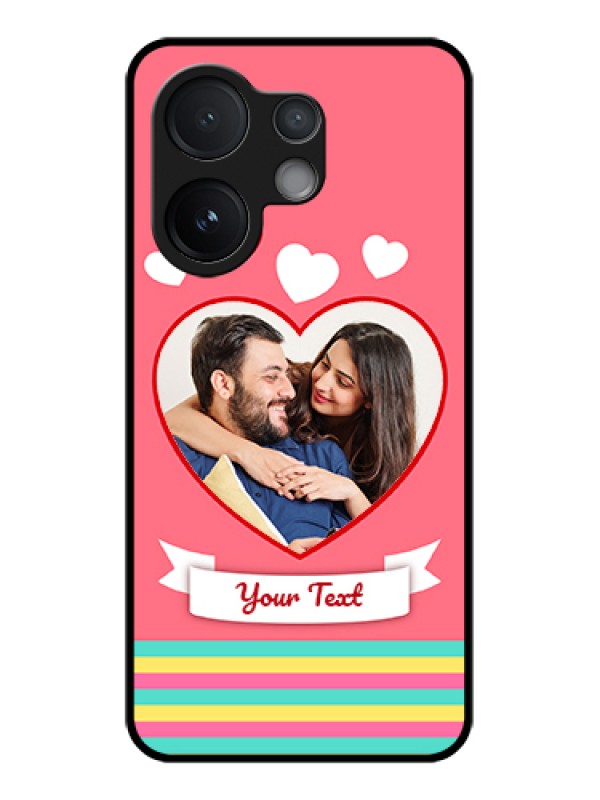 Custom Vivo V60 5G Custom Metal Phone Case - Love Shapes Doodle Design