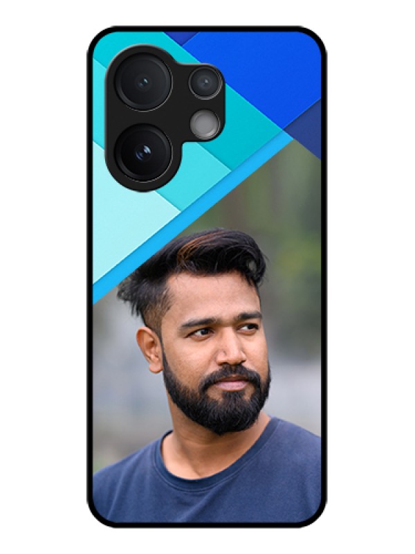 Custom Vivo V60 5G Custom Metal Phone Case - Blue Pattern Design