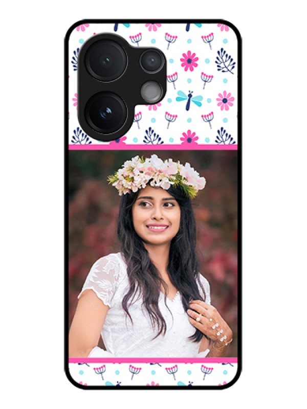 Custom Vivo V60 5G Custom Metal Phone Case - Colorful Flower Design