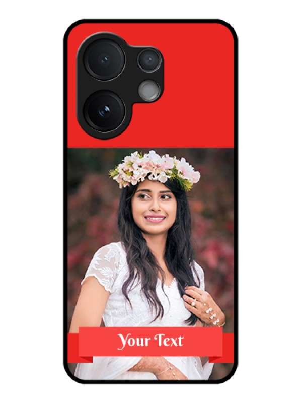 Custom Vivo V60 5G Custom Metal Phone Case - Simple Red Color Design