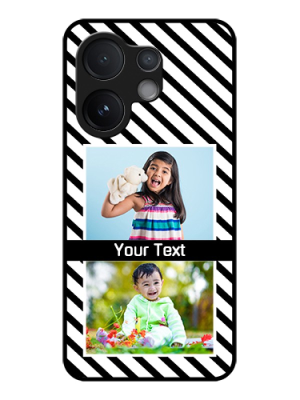 Custom Vivo V60 5G Custom Metal Phone Case - Black And White Stripes Design