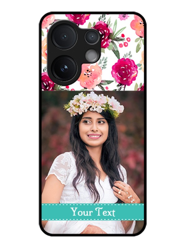 Custom Vivo V60 5G Custom Metal Phone Case - Water Colors Floral Design