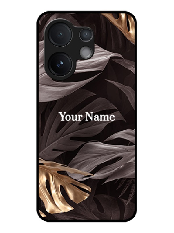 Custom Vivo V60 5G Custom Metal Phone Case - Wild Leaves Digital Paint Design