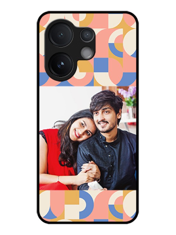 Custom Vivo V60 5G Custom Metal Phone Case - Semi - Circle Maze Pattern Design