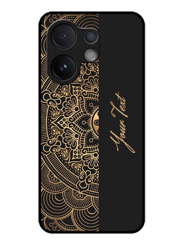 Custom Vivo V60 5G Custom Metal Phone Case - Mandala Art With Custom Text Design