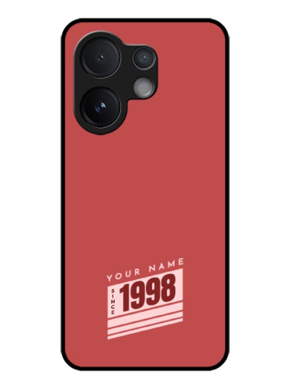 Custom Vivo V60 5G Custom Metal Phone Case - Red Custom Year Of Birth Design