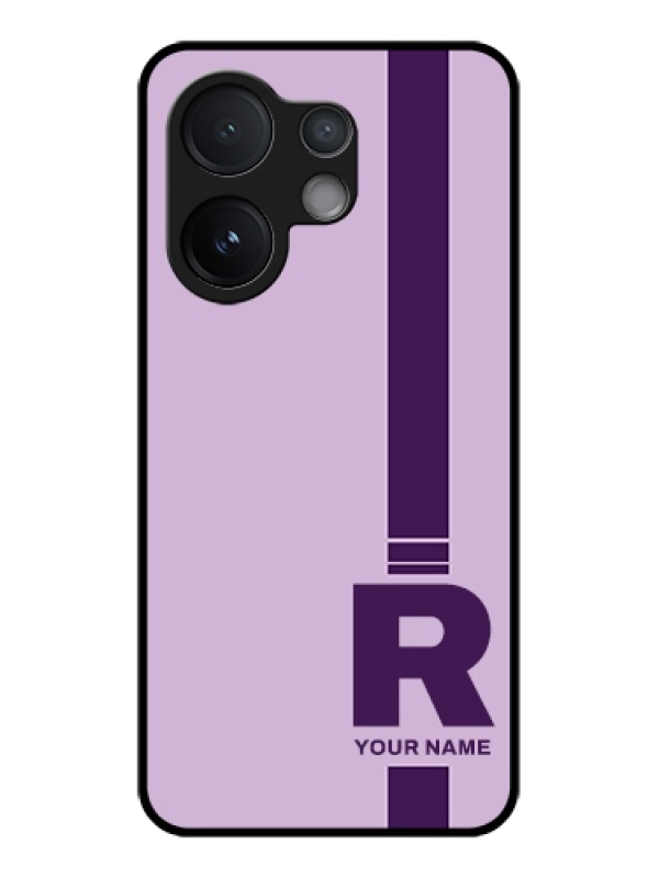 Custom Vivo V60 5G Custom Metal Phone Case - Simple Dual Tone Stripe With Name Design