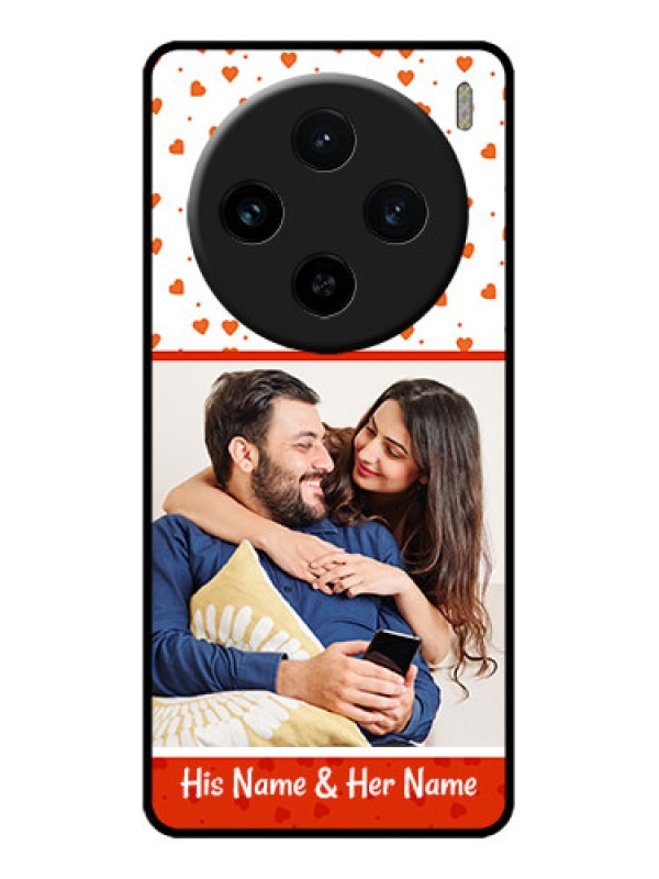 Custom Vivo X100 5G Custom Metal Phone CaseOrange Love Symbol Design