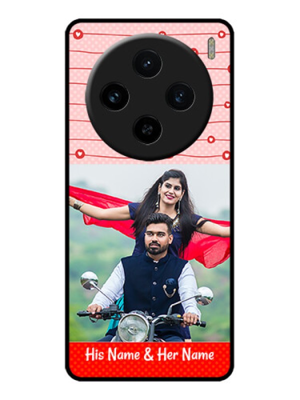 Custom Vivo X100 5G Custom Metal Phone CaseRed Pattern Case Design