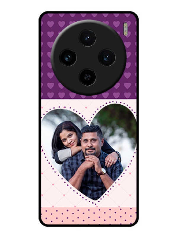 Custom Vivo X100 5G Custom Metal Phone CaseViolet Love Dots Design