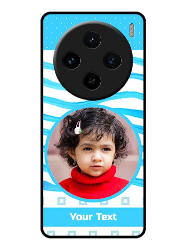 Custom Vivo X100 5G Custom Metal Phone CaseSimple Blue Case Design