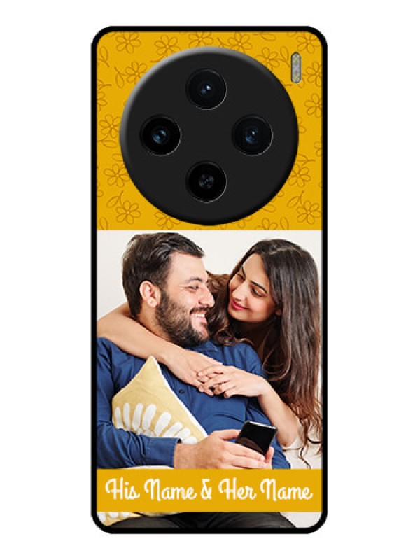 Custom Vivo X100 5G Custom Metal Phone CaseYellow Floral Design