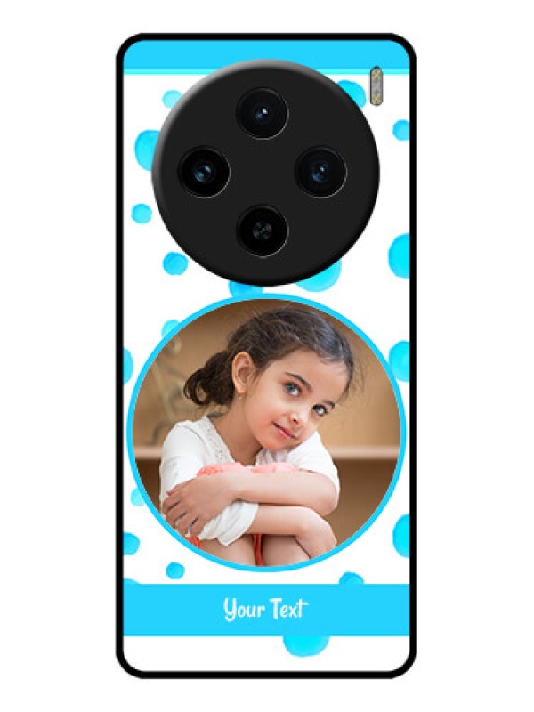 Custom Vivo X100 5G Custom Metal Phone CaseBlue Bubbles Pattern Design